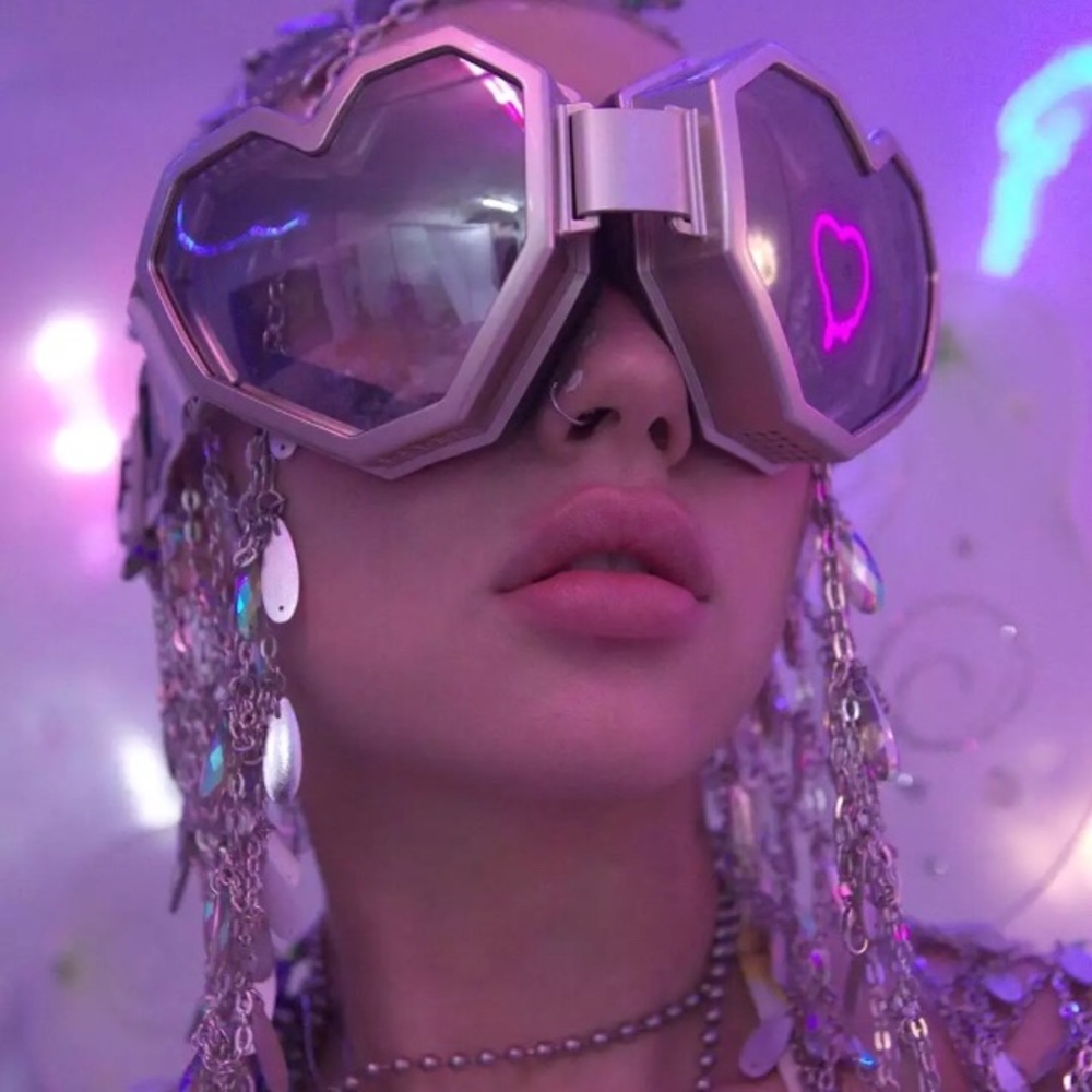 Taupe Tan Heart Shape Sunglasses Goggles